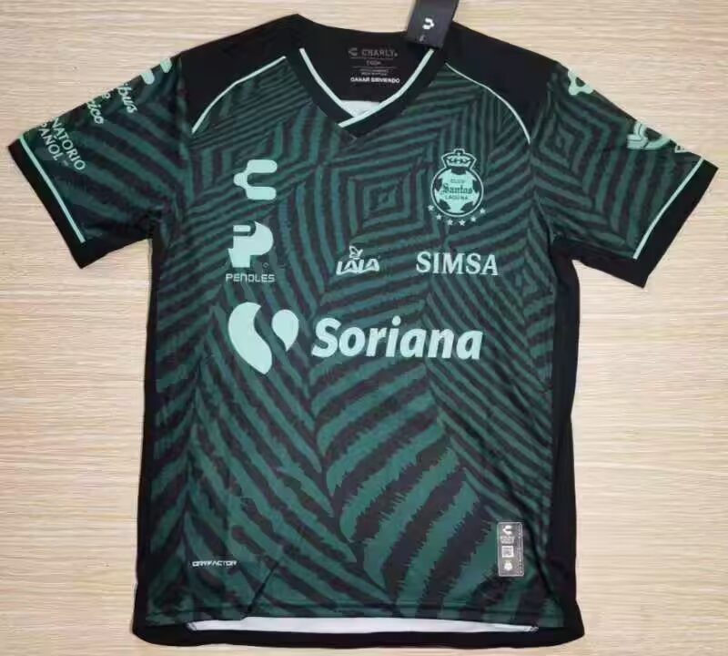 AAA Quality Santos Laguna 24/25 Away Black/Green Soccer Jersey